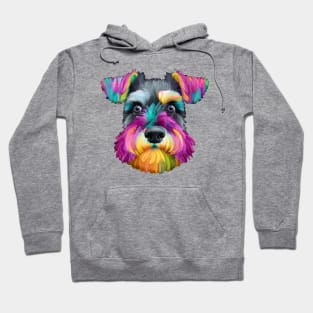 Cute Miniature Schnauzer Puppy Dog Gouache Painting Hoodie